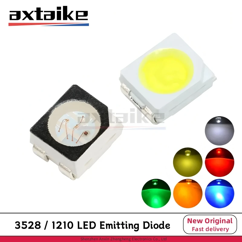 100 PZ 3528 1210 SMD LED Super Luminoso Rosso Verde Blu Giallo Bianco Diodo LED 3.5*2.8*1.9mm SMT Lampadine LED Diodo Emettitore