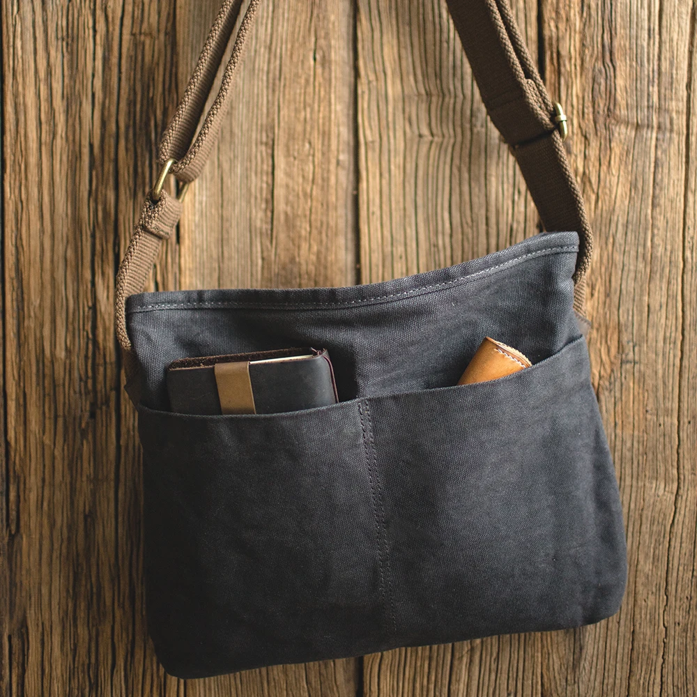 Maden Retro ไหล่ 16oz น้ํามันขี้ผึ้งกระเป๋า Commuter Postman สวมใส่เก่ากันน้ําปรับผ้าใบกระเป๋าสําหรับชาย