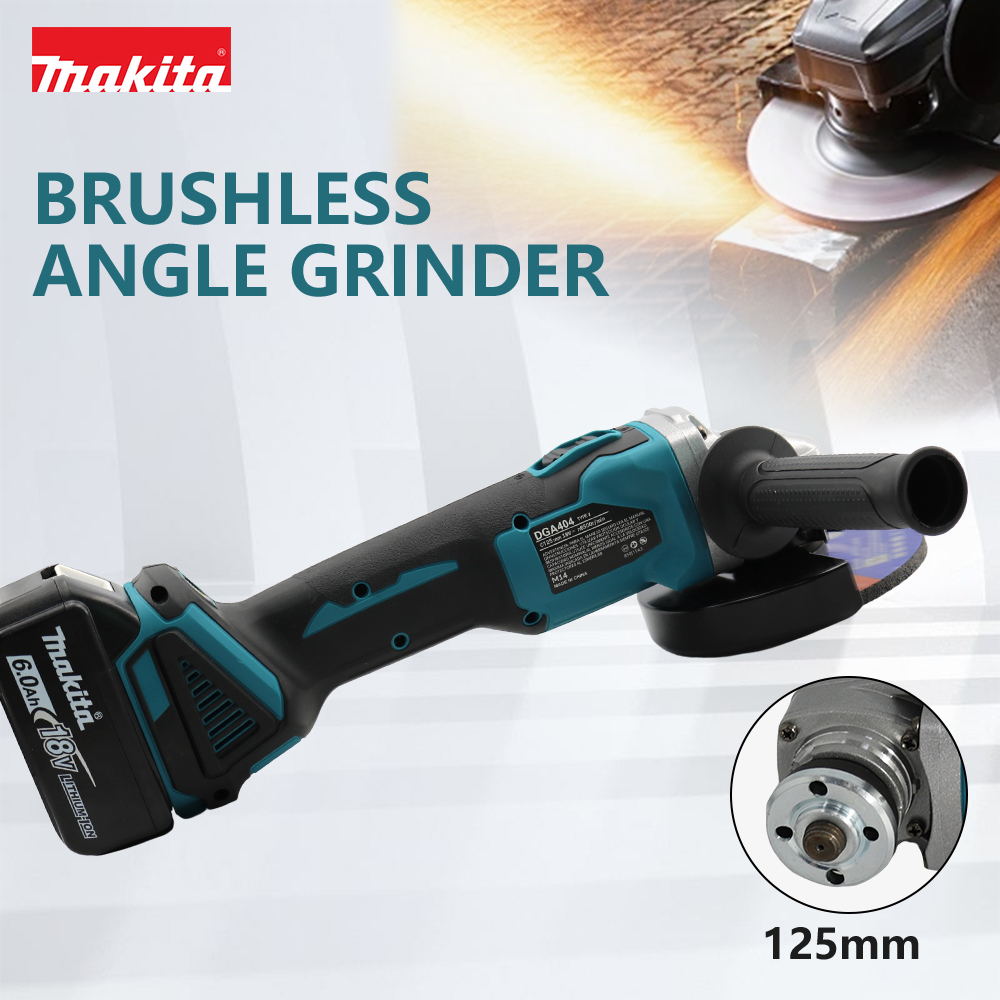 Makita DGA404 100/125mm Haakse Slijper 18 V Lithiumbatterij Borstelloze Polijstmachine 4 Gear Industriële Snijden elektrisch Gereedschap