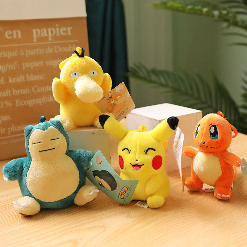 Clearance_Original Pokemon Plush พวงกุญแจของเล่นการ์ตูน Pikachu Charmander Psyduck Squirtle Snorlax Wobbuffet ตุ๊กตาเด็กคาวาอิของเล่น