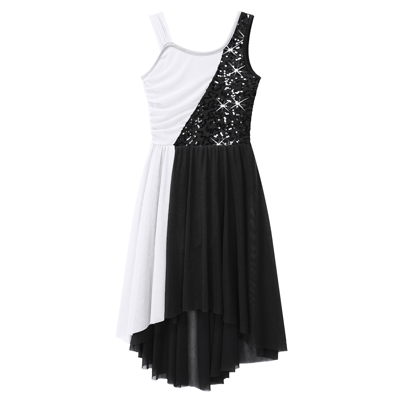 Gymnastik-Ballett-Trikots, zeitgenössisches Tanzkostüm für Kinder und Mädchen, unregelmäßiger Saum, Ballerina-Tutu, Tanzkleidung, lyrisches Tanzkleid