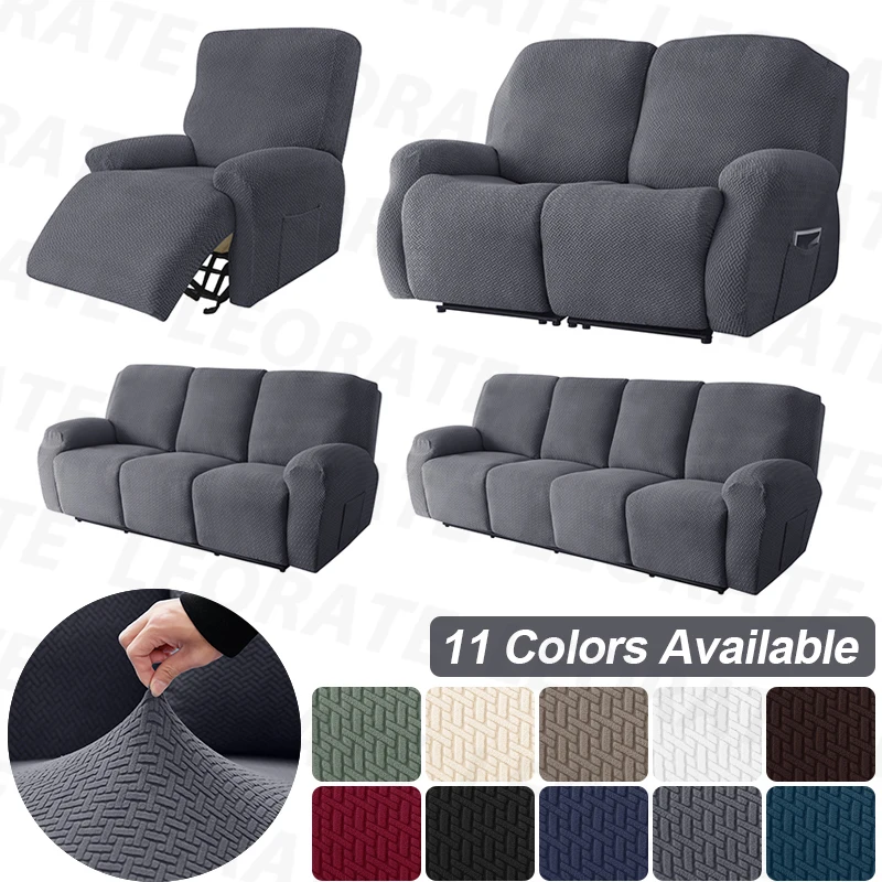 Funda de sofá reclinable de punto, fundas de sofá elásticas de Jacquard, Protector de sofá elástico para el hogar, funda de sofá antiarañazos para mascotas