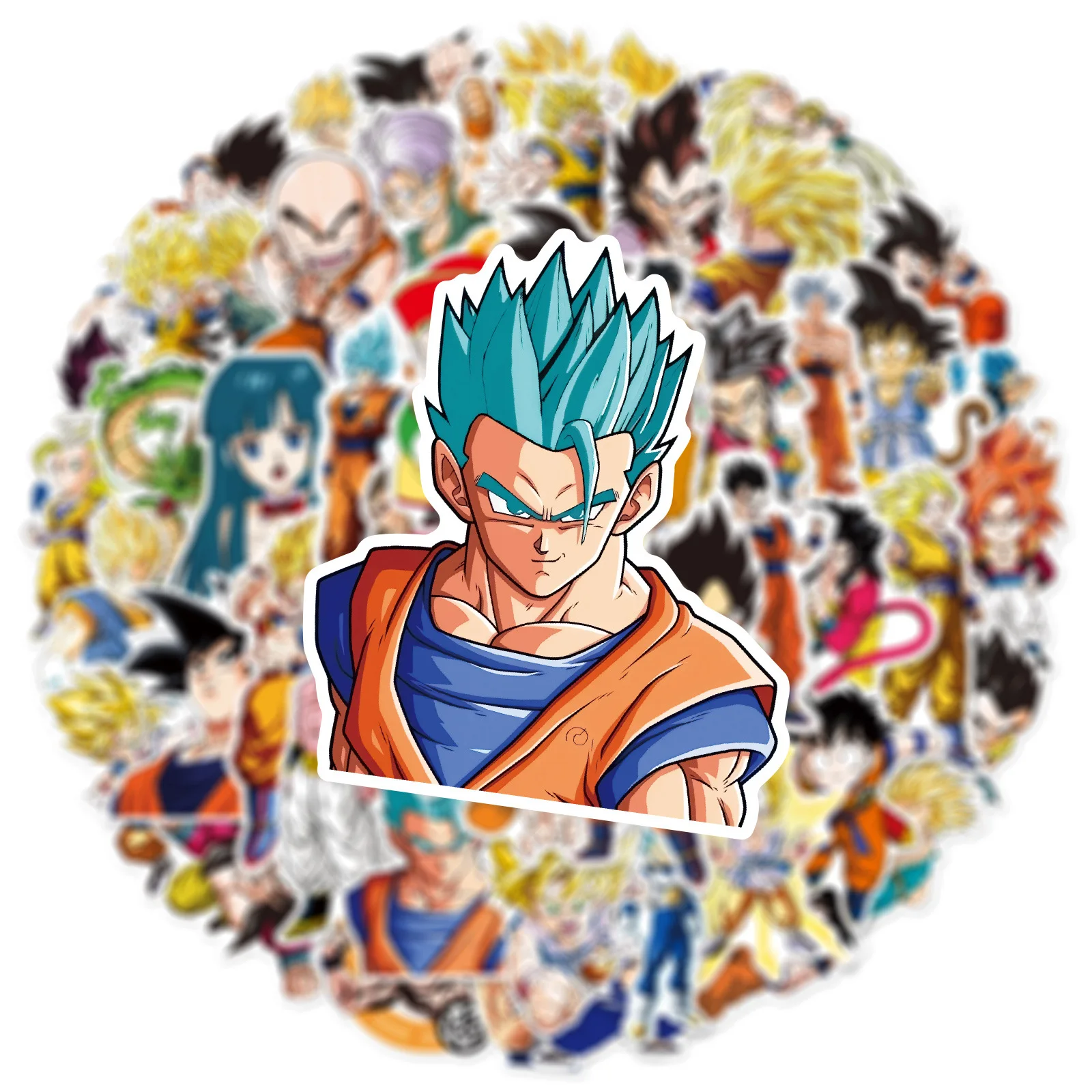 50 pçs clássico anime dragon ball adesivos dos desenhos animados son goku adesivo à prova dwaterproof água caso de telefone portátil papelaria decalques diy crianças brinquedo