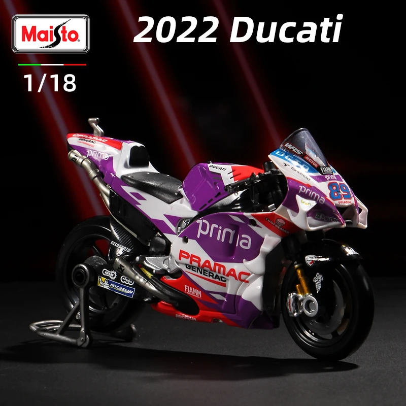 Maisto 1:18 2022 Ducati Pramac Racing # 5 Zarco # 89 Martin licenciado simulação liga modelo de motocicleta brinquedo coleção presente