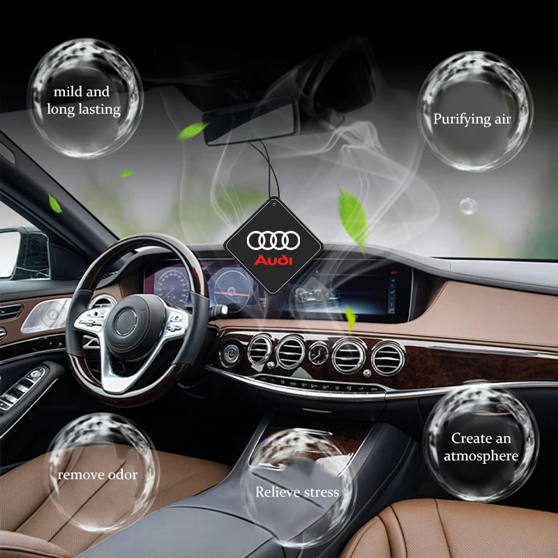 Bolsita desodorante para habitación de aromaterapia colgante Interior de coche para Audi A3 A4 B5 B6 A3 8P 8V 8L A5 A6 C6 C5 A1 A7 A8 Q2 Q3 TT RS3 RS4