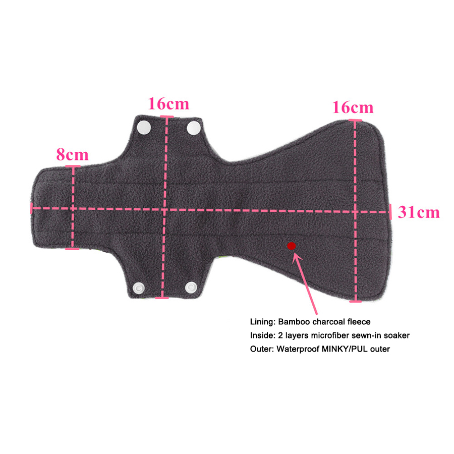 12" Nachtgebrauch große Stoff-Menstruationseinlage Mutterschaftshygiene Damenbinde waschbare wiederverwendbare Einlagen