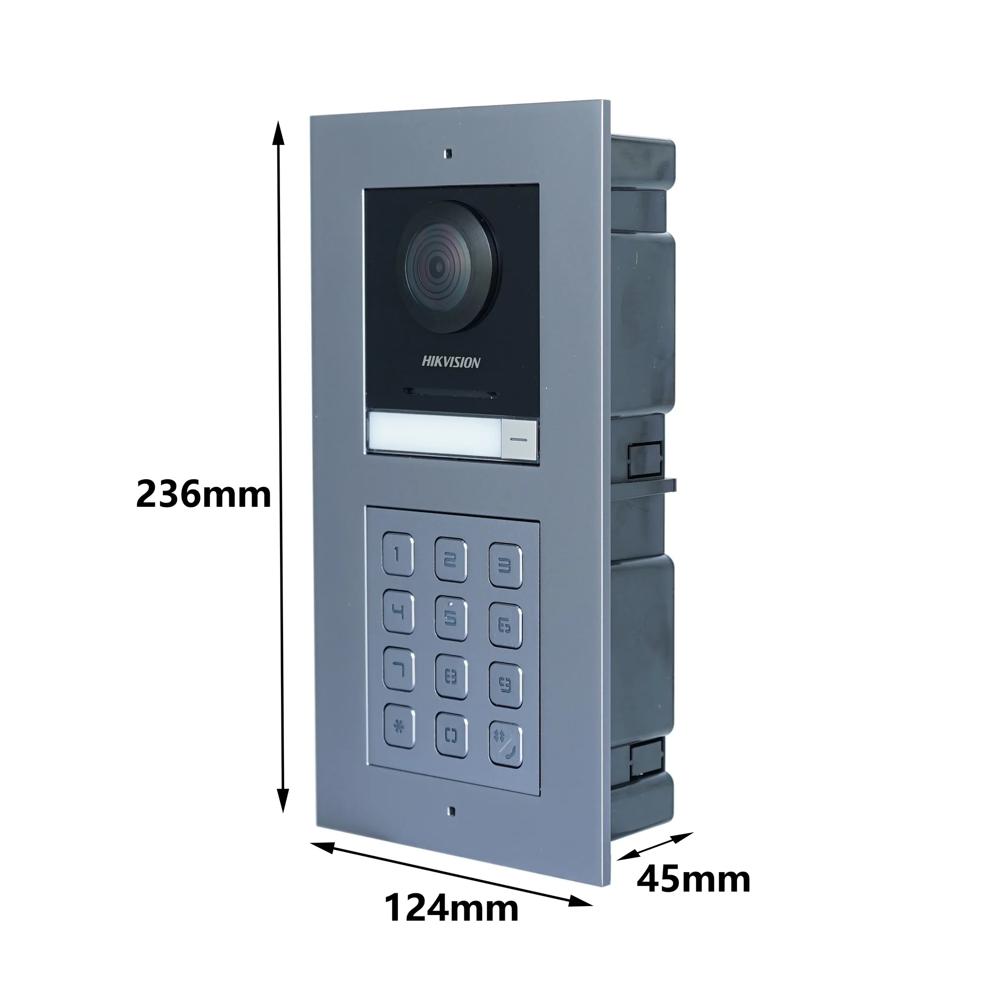 Campainha original Hikvision, DS-KD8003-IME1 (B), campainha multilíngue 802.3af POE Villa IP Module, desbloqueio de código de teclado com senha