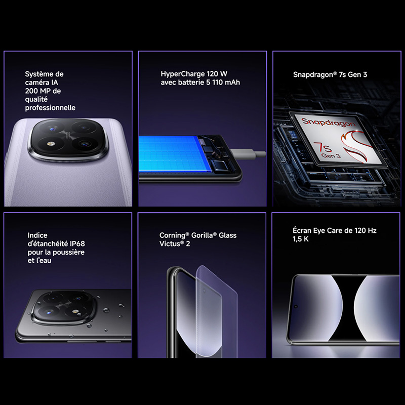 Première mondiale Version mondiale Redmi Note 14 Pro + 5G 14 pro plus Smartphone Snapdragon 7s Gen 3 caméra arrière 200MP