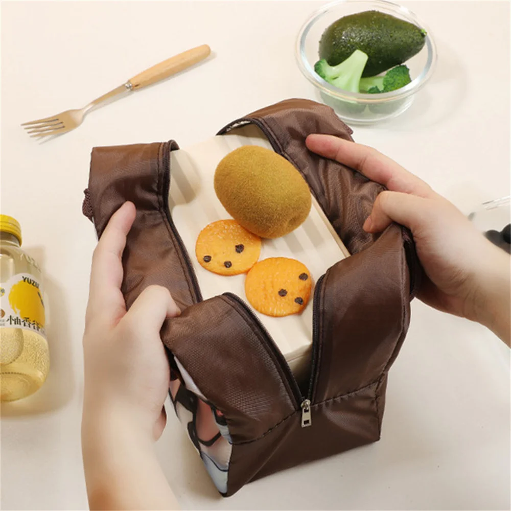 Cartoon Bento Bag 3D Three-dimensional Pattern Lunch Box Bag Large Capacity Lunch Bag with Lunch Foil Insulation