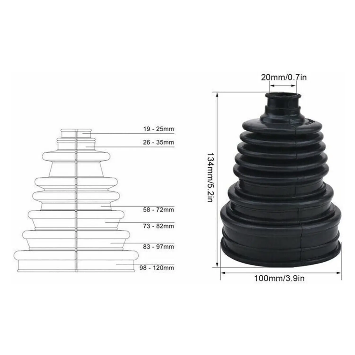 4pcs Universal Silicone CV Constant-velocity Dust Cover Joint Boot Drive Shaft Universal Strong Elasticity Cars Tools