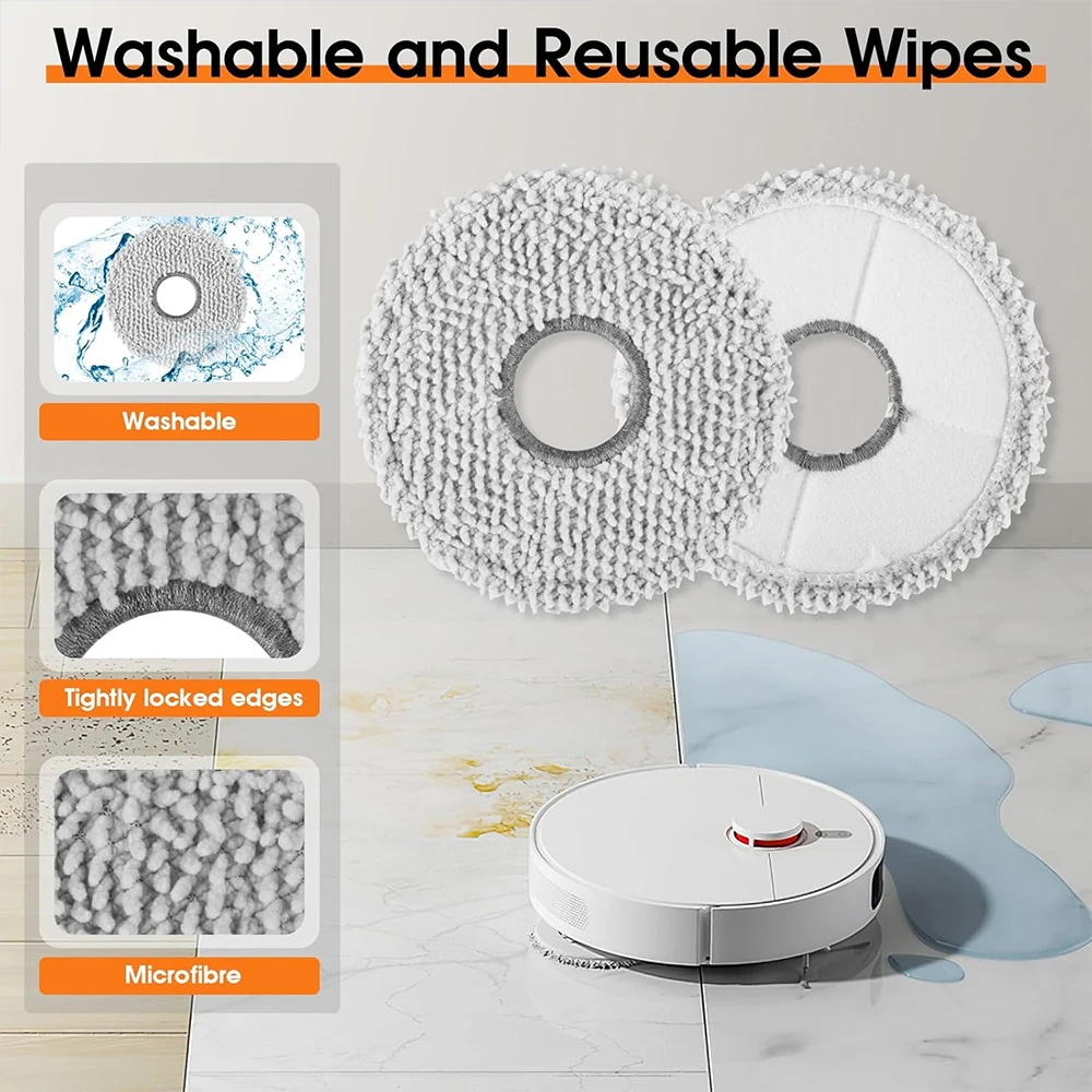 อะไหล่สำหรับหุ่นยนต์ดูดฝุ่น Xiaomi Robot Vacuum X20+ X10+ X20 Plus X10 Plus ประกอบด้วยแปรงหลัก แปรงข้าง ไส้กรอง Hepa ผ้าม็อบ ถุงเก็บฝุ่น