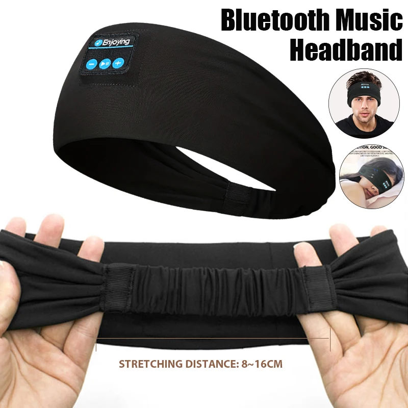 กีฬาHeadbandsหูฟังไร้สายบลูทูธHeadband Sleeping Music Eye Maskนุ่มยืดหยุ่นโยคะHairbandsกลางแจ้งSweatbands
