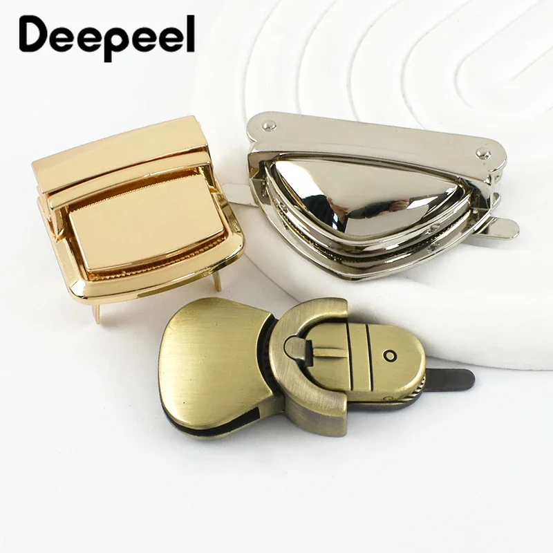 Deepeel 2Pcs Metal Lock Buckles for Women's Bags Turn Twist Locks Shoulder Bag Decor Closure Latch Clasp DIY Hardware Accessory