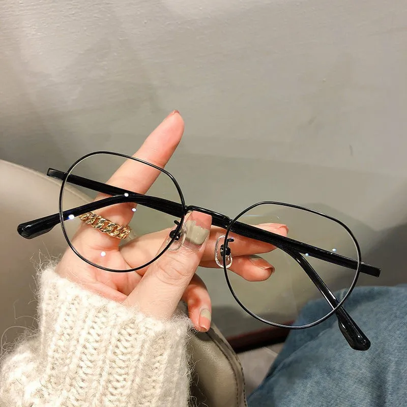Anti Blue Light Metal Polygons Myopia Glasses Women Men Computer Myopic Optical Eyeglasses Unisex Goggle 0-0.5-1-1.5...-6