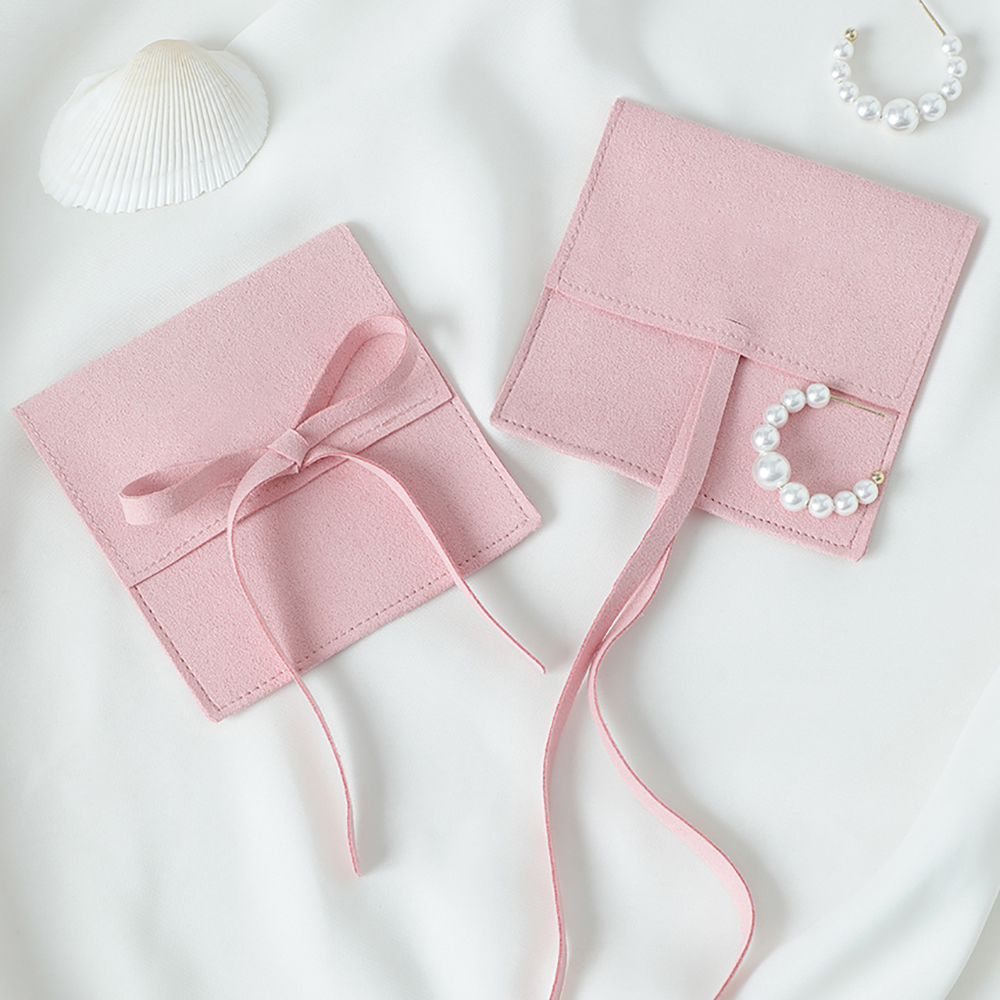Bolsa De Jóias De Veludo Com Corda, Saco Pequeno De Envelope, Bolsa De Embalagem De Jóias, Presente De Favores De Casamento, Saco De Festa, Microfibra, 10Pcs