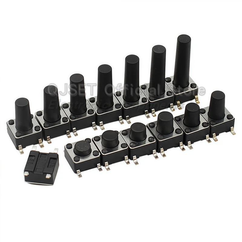 20 piezas interruptor táctil SMD 6*6*4,3mm 6x6x5/6/7/8/9/10/11/12/13/14mm 6X6 4 pines SMT horno de inducción botón táctil Micro interruptor