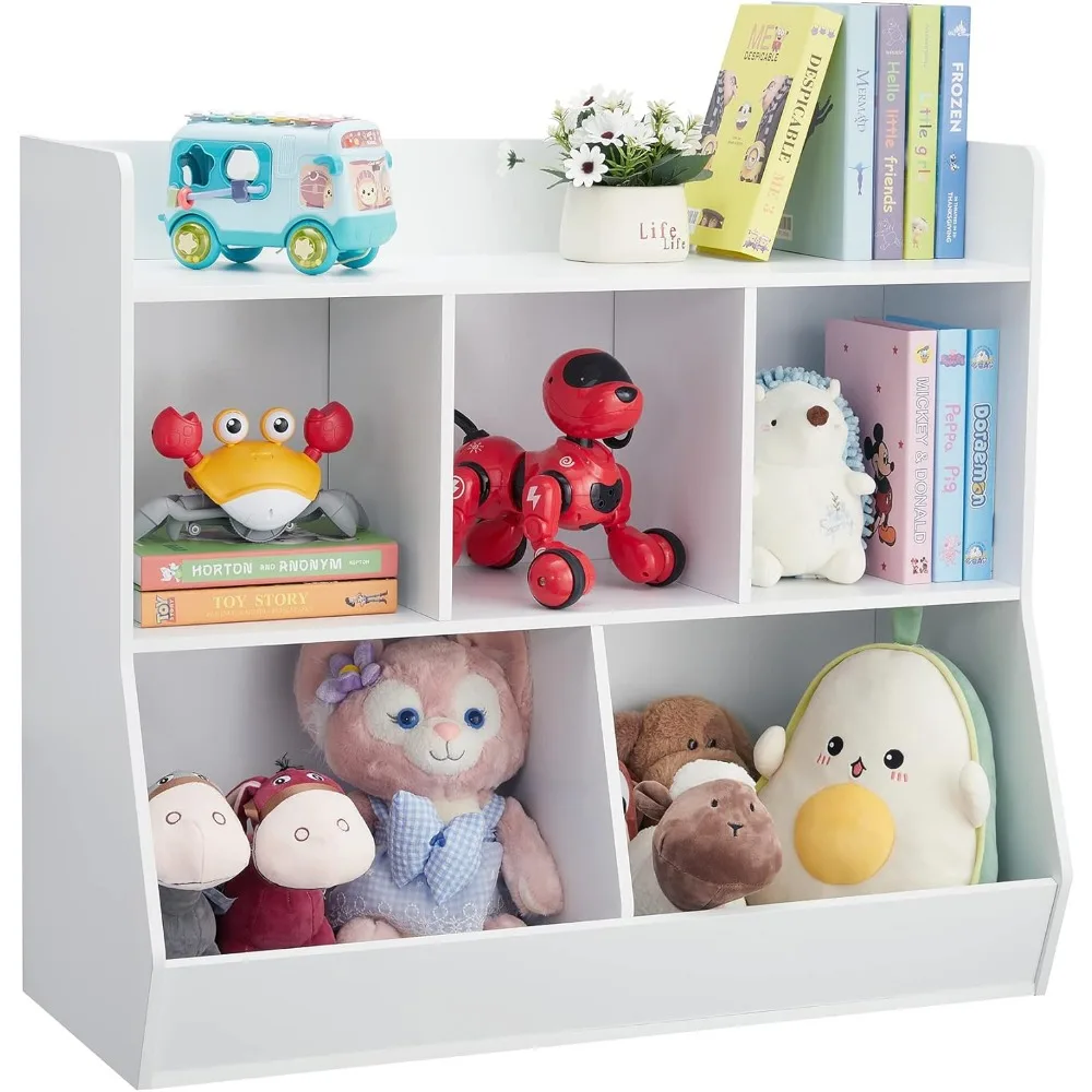 Toy Storage Organizer with Bookshelf, Cubby Children's Toy Shelf, Toy Storage Cabinet, Suitable for Children's Room, Playroom