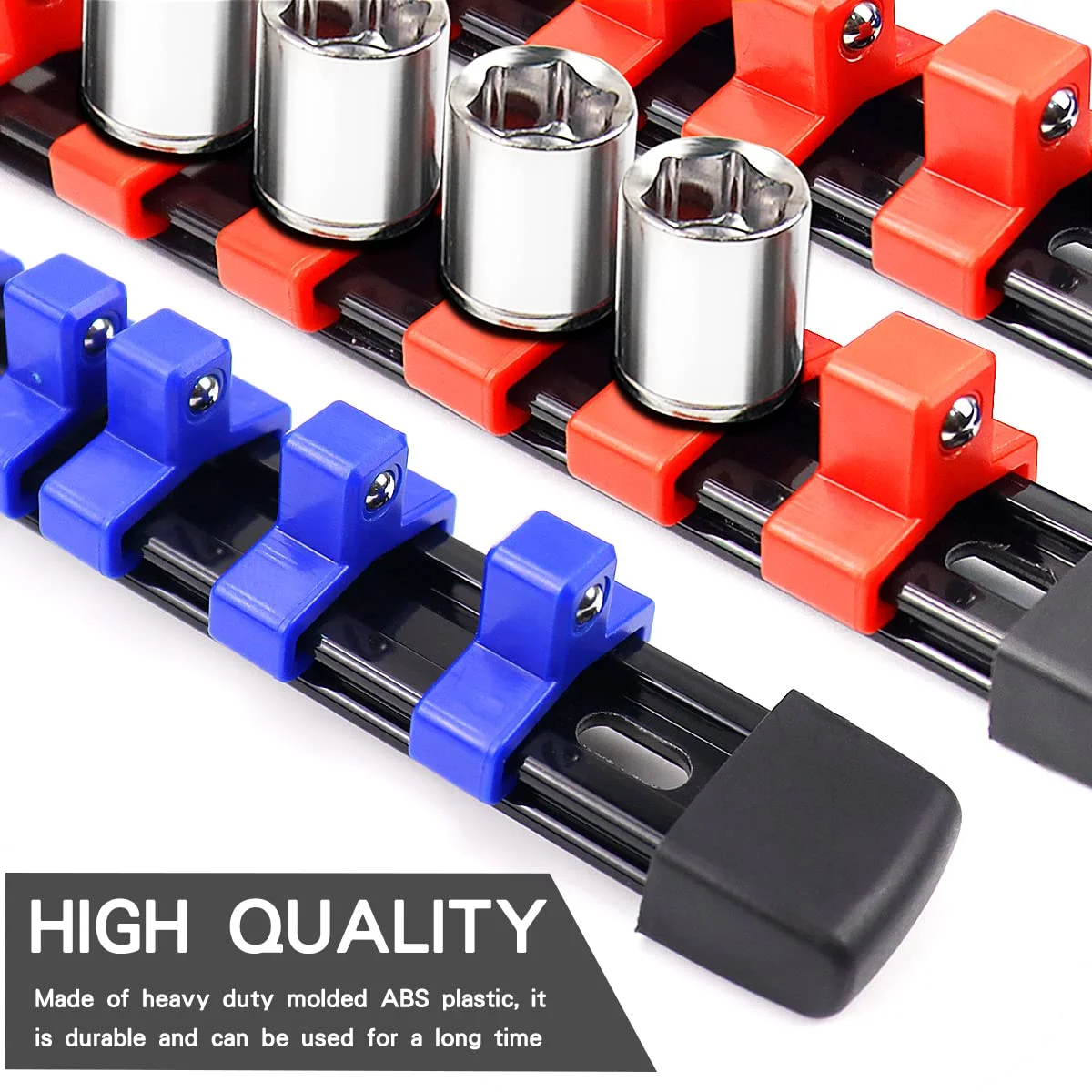 1/4" 3/8" 1/2" Wrench Holders Traight Plastic Universal Socket Organizer Rail Bracket Repair tools Socket Wall Wrench Home Tools