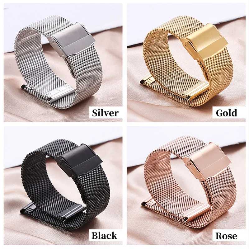 Pasek Milanese Quick Release 18mm 20mm 22mm 12mm 14mm 16mm 17mm 19mm 21mm 24mm Uniwersalna bransoletka 0.6mesh Stal nierdzewna