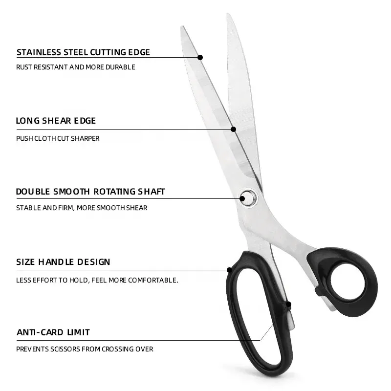 Stainless Steel Tailor's Scissors For Fabric Professional Sewing Tool Garment Scissors Durable