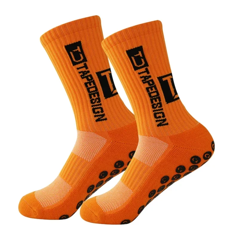 プロの滑り止めサッカーソックス男性女性ノンスリップサッカーバスケットボールテニススポーツソックスグリップサイクリング乗馬靴下 1 ペア