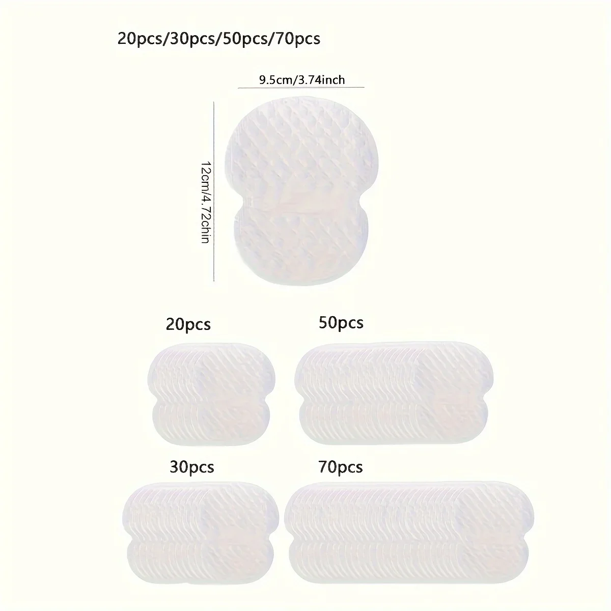20/30/50/70/100pcs almofadas de suor nas axilas, guardas absorventes de suor laváveis, escudo de almofadas de transpiração de suor de vestido
