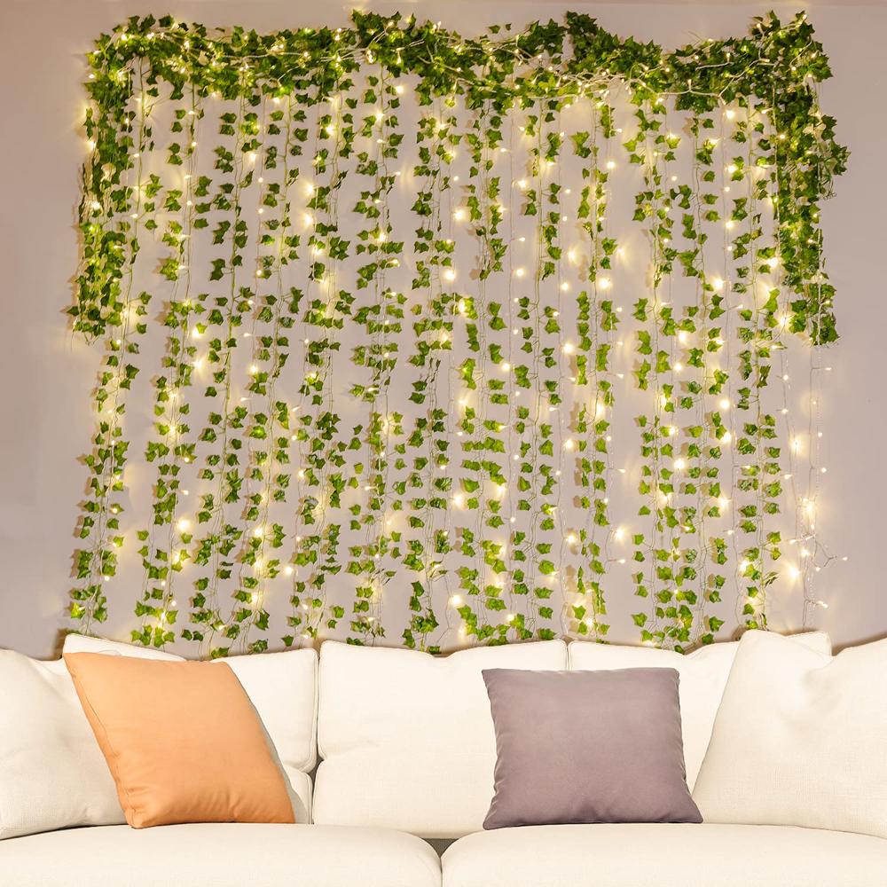1Pack Realistic Greenery Vines for Indoor and Outdoor Use 20 LED String Light For New Year Wall House Room Office Birthday Home