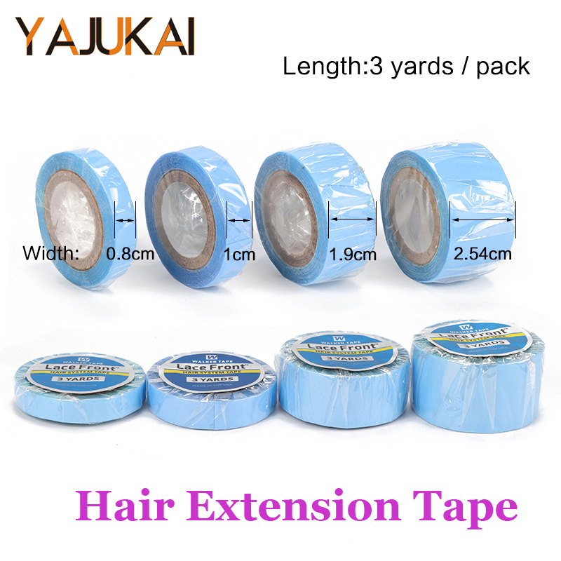 ヘア SystemsTape レースフロントブルー両面かつらテープヘアエクステンション 0.8-2.54 センチメートル幅粘着テープかつらスタイリングツール