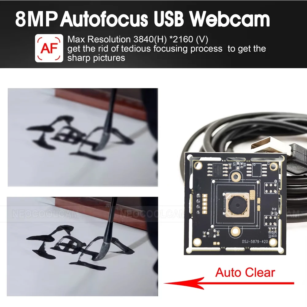4K 8MP USB модуль камеры с автофокусом CCD IMX179 датчик без искажений объектив UVC OTG Plug and Play для сбора изображений/обучения