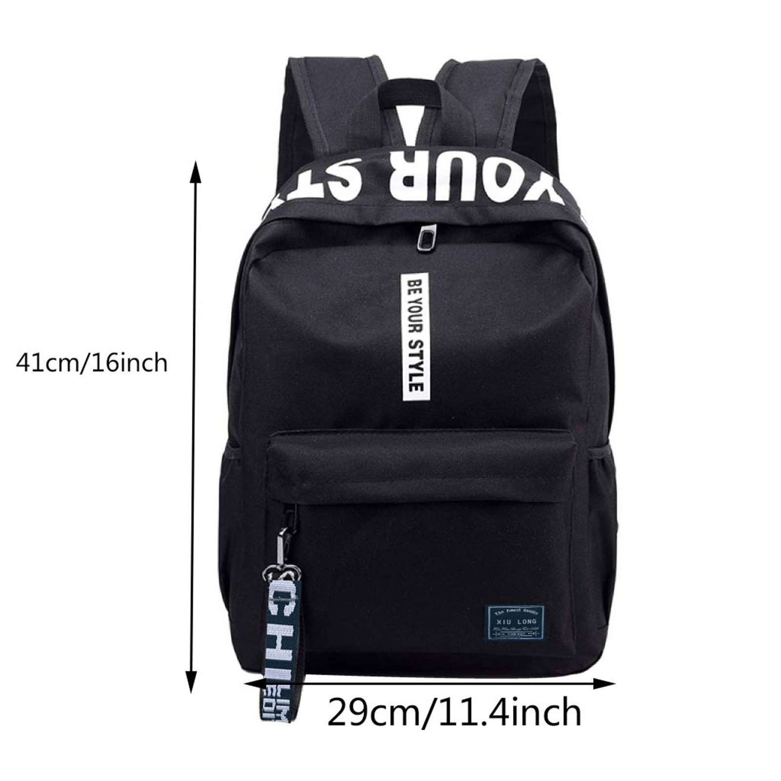 Large Capacity Solid Color Waterproof Nylon Casual Backpack School Bag Solid color waterproof nylon casual backpack