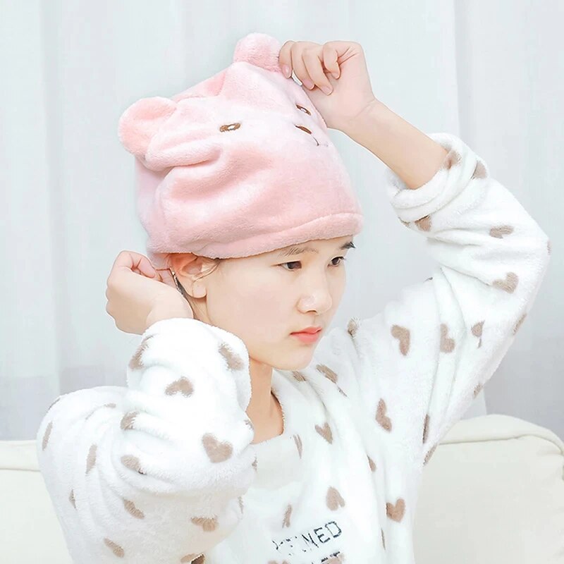 NEW Good Hygroscopicity and Breathability Microfiber Hair Turban Quickly Dry Hair Hat Wrapped Towel Cap Towel Hair Bonnet