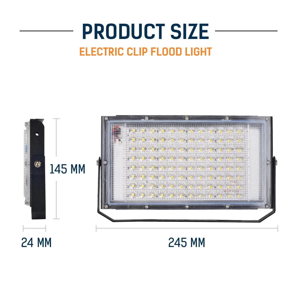 DC 12V-85V 100W Led Flood Light Outdoor Floodlight Spotlight 12V Volt Reflector Led Portable Security Light Connect with Battery