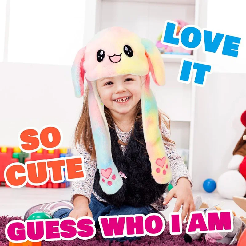หูค่าเฉลี่ยหมวกกระต่ายน่ารักคอสเพลย์ปาร์ตี้ตลกการ์ตูนเกมหมวก Plush กระโดดหูย้ายหมวกหมวกแปลกใหม่สำหรับเด็กผู้ใหญ่