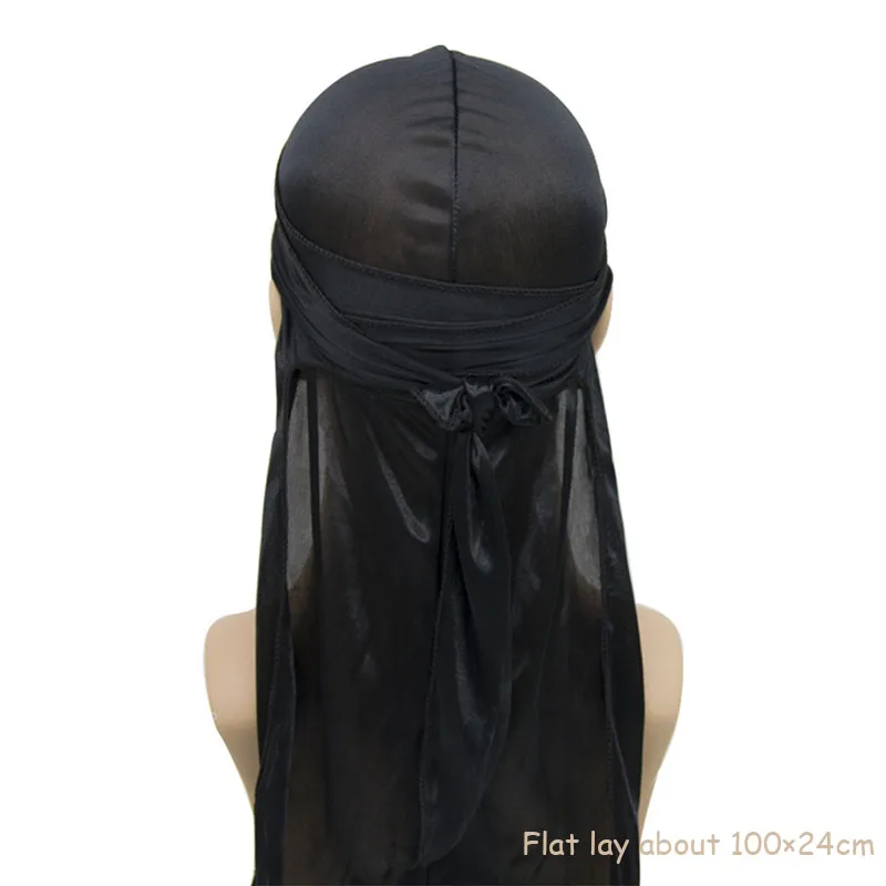 จําลองผ้าไหมหางยาวหมวกโจรสลัดสําหรับผู้ชายและผู้หญิง,ซาติน Elastic Toe Cap สําหรับชาย, ดูดซับเหงื่อ Hip Hop Elastic Rap Hip-ho