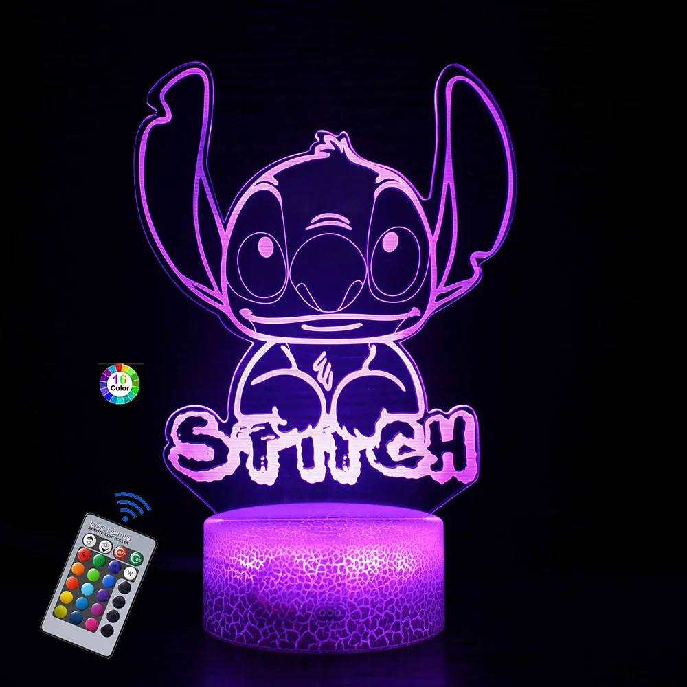 3D Stitch อะนิเมะ LED Night Light,ของเล่น,ตกแต่งห้องนอนเด็ก,ของขวัญวันเกิด