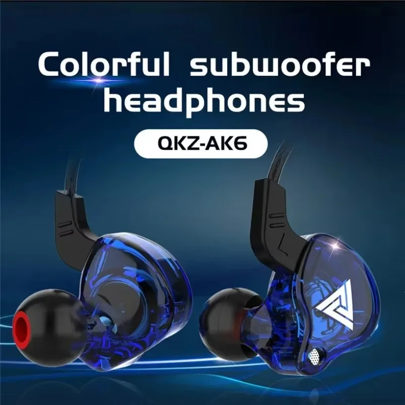 Novo esporte fone de ouvido com microfone 3.5mm com fio fones qkz ak6 no ouvido para iphone no ouvido microfone estéreo corrida fone