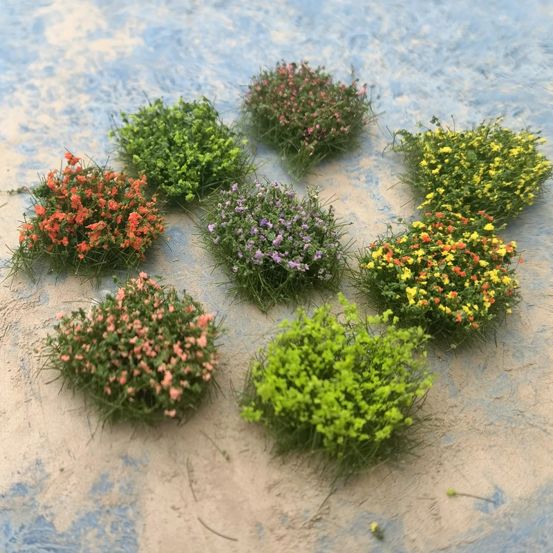 5 ชิ้น/ล็อตหญ้า Cluster สําหรับรถไฟรุ่นรถไฟฉากหญ้า Diorama 1/35 scale Miniature Grass Cluster Tuft ดอกไม้
