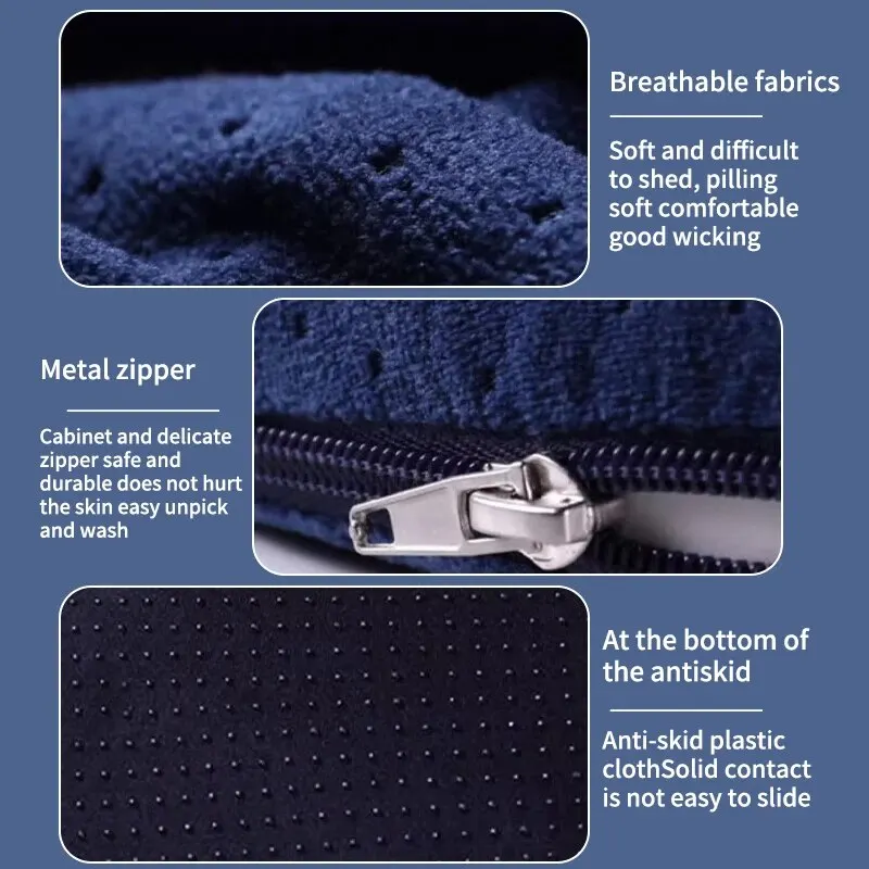 หน่วยความจําผ้าฝ้ายเบาะนั่งสํานักงานหลังผ่าตัดชายและหญิง Tailbone Decompression Cushion สําหรับริดสีดวงทวาร