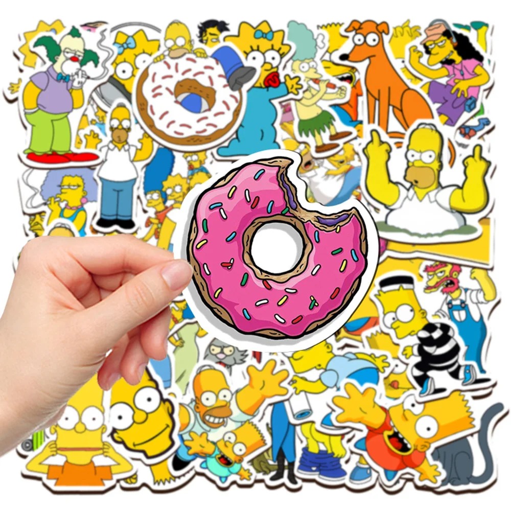 10/30/50 Uds. Pegatinas de dibujos animados de Los Simpson Graffiti DIY monopatín portátil equipaje motocicleta bicicleta PVC pegatinas impermeables