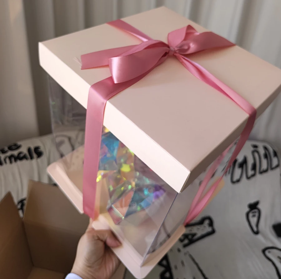 明るいテディベアランプ,ギフトボックス付き,USBタイプ,かわいい,虹色,光沢,誕生日プレゼント,リビングルームの装飾,25cm
