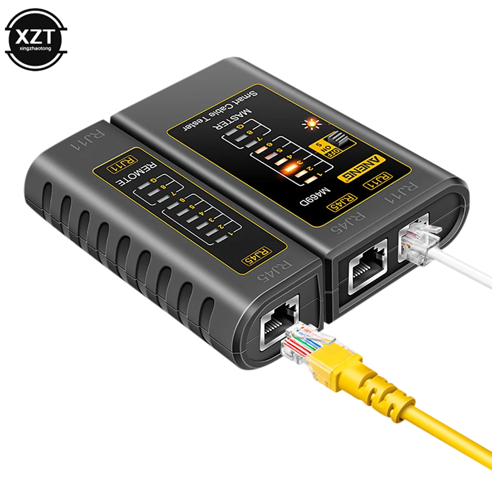 Высококачественный тестер сетевого кабеля M469D RJ45, тестер сетевого кабеля RJ45 RJ11 RJ12 CAT5, тестер сетевого кабеля UTP, инструмент для ремонта сети