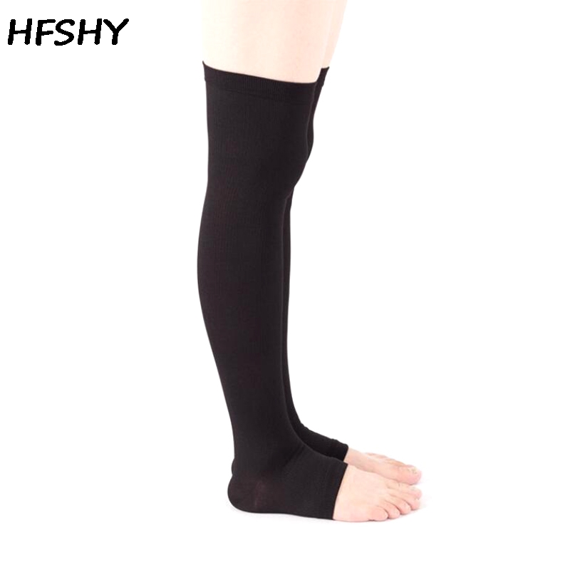 1 Paar Krampfadern mit offenem Zeh kniehohe medizinische Kompression strümpfe Unisex-Kompression stütze Wickel formung 18-21mm