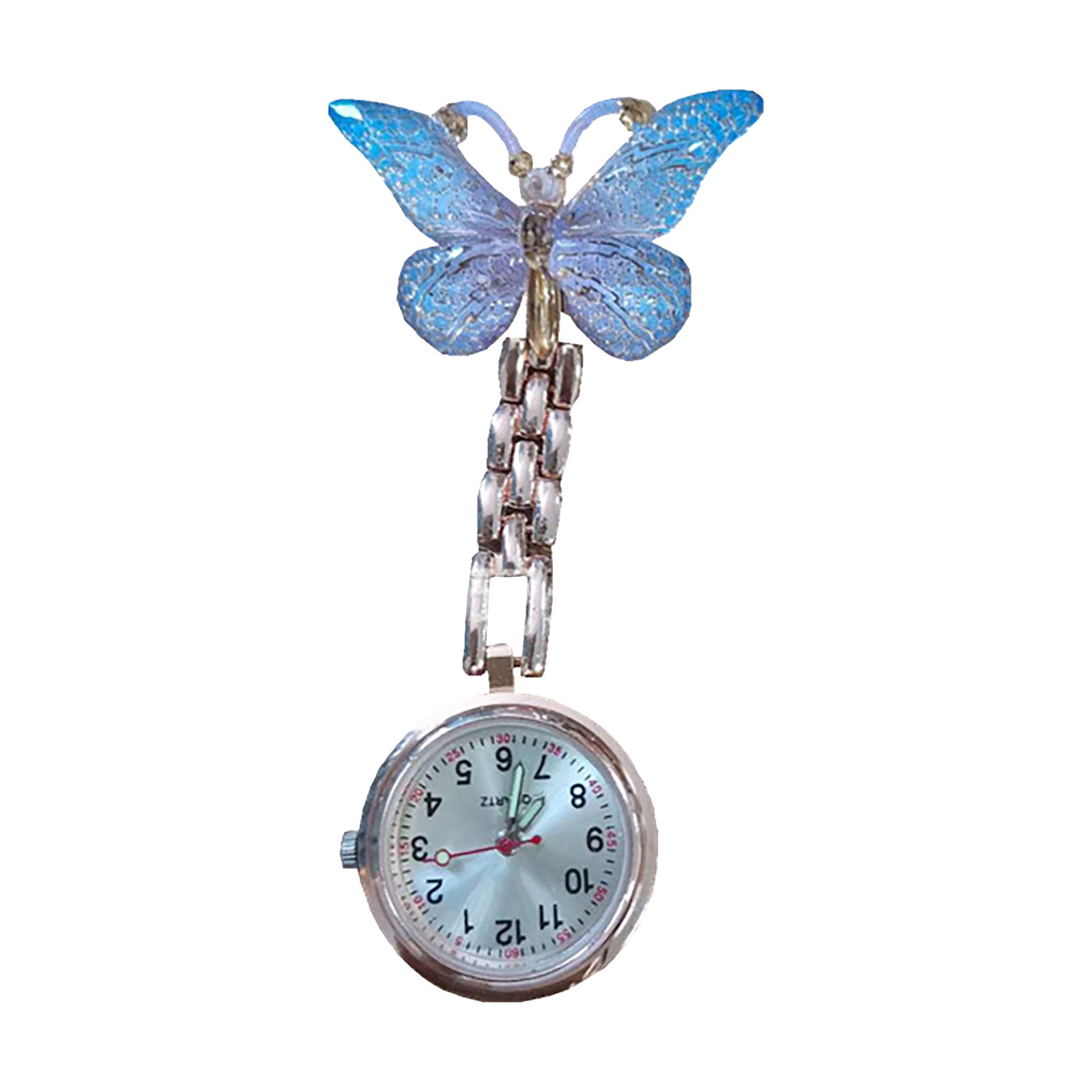 Montre de poche papillon pour infirmière, montre à quartz, horloge frontale, accessoires d'infirmière, montres de poche pour soignant, cadeau de graduation, mode
