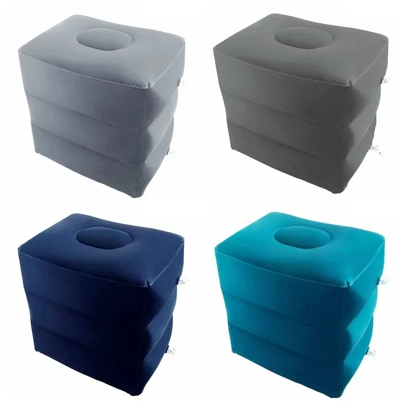 Almohada reposapiés de PVC para niños, almohada de descanso para avión, coche, autobús, almohada inflable para viaje, almohada para reposapiés