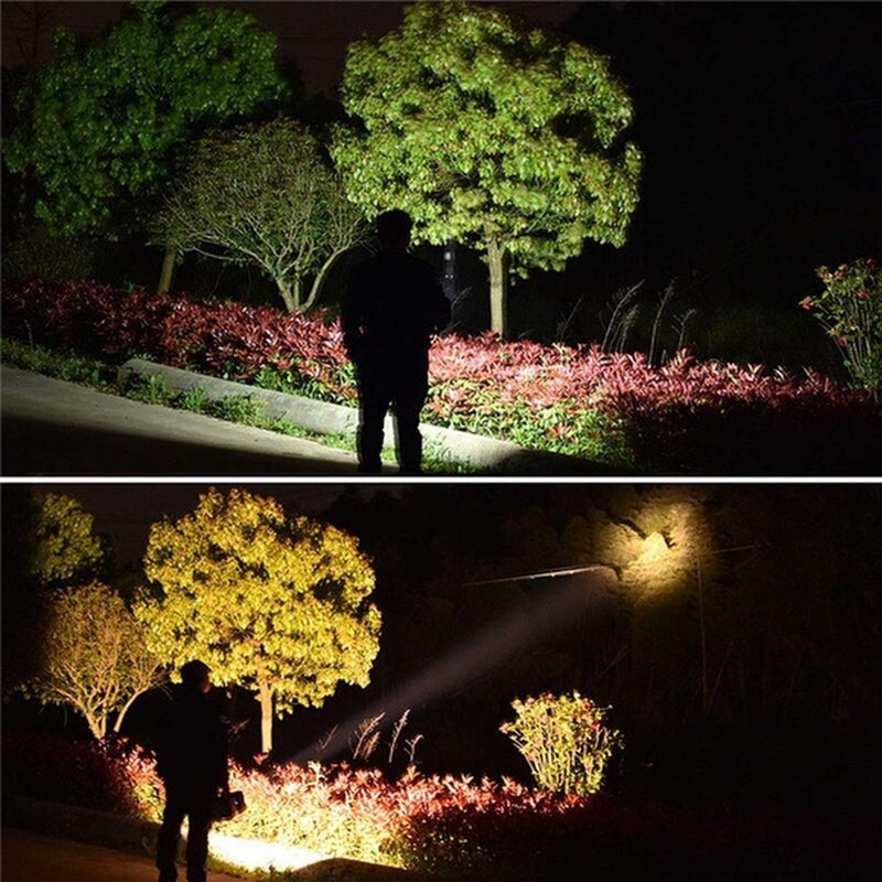 Camping High Power Led Taschenlampen Wiederaufladbare Scheinwerfer Suchscheinwerfer Doppel Kopf Mit Leistungsstarke Lampe Perle Wasserdicht
