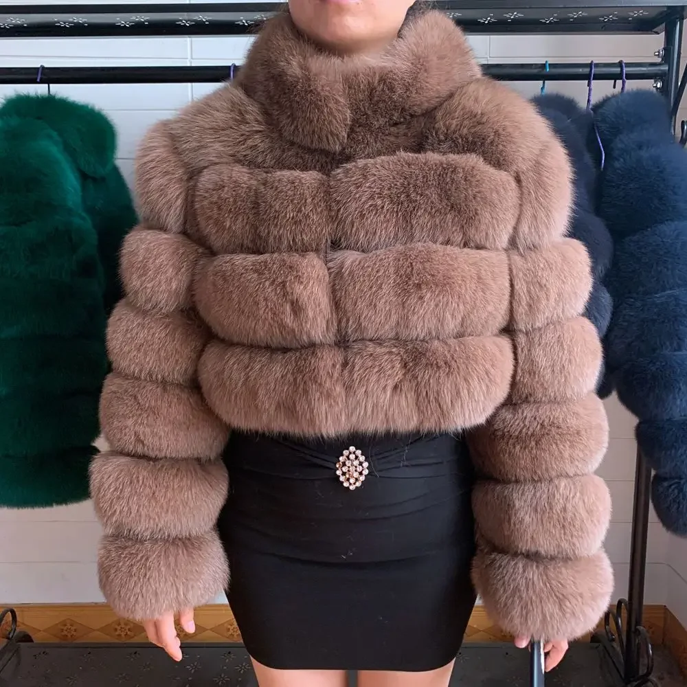 Winter-Damen-Echtpelzjacke, 100 % natürlich, warm, Fuchspelzmantel, hochwertige Pelzweste, 2025, modische Oberbekleidung