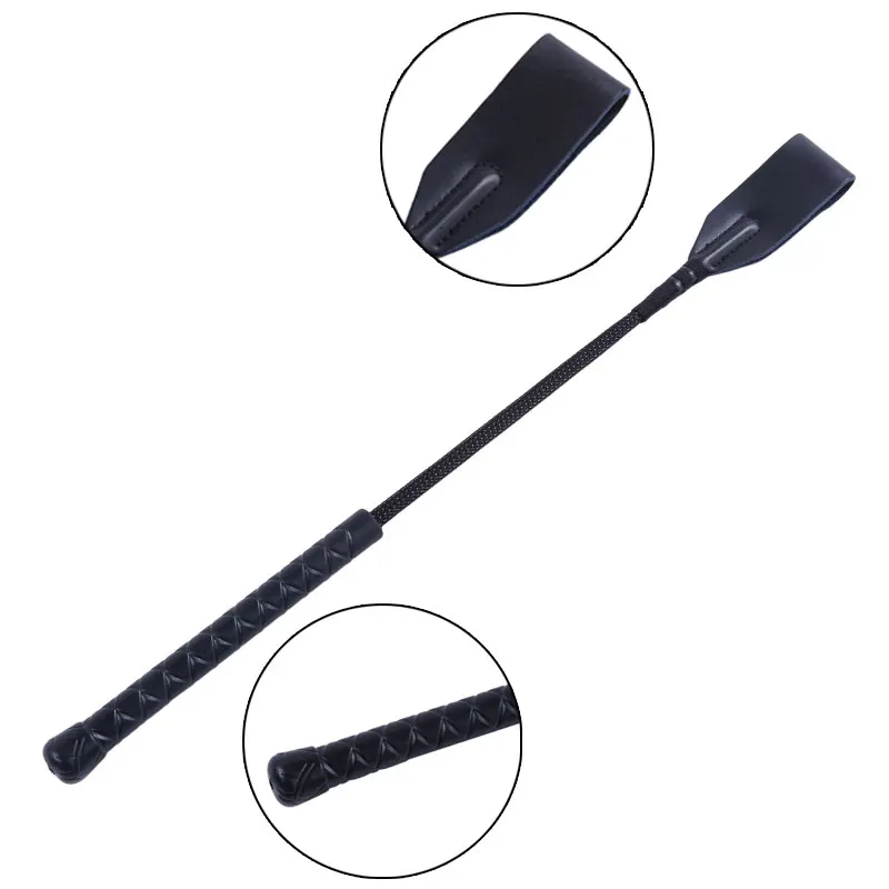 พร้อม Handle Racing PU หนัง STAGE Performance Props กลางแจ้ง Lash อุปกรณ์ขี่ Crop แบบพกพาน้ําหนักเบาตัวชี้แส้แส้