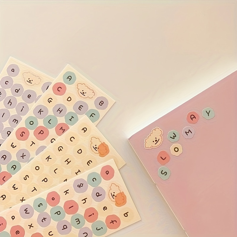 MOHAMM 4pcs Alphabet Letter Number Stickers Self-Adhesive for DIY Art and Craft Decorations