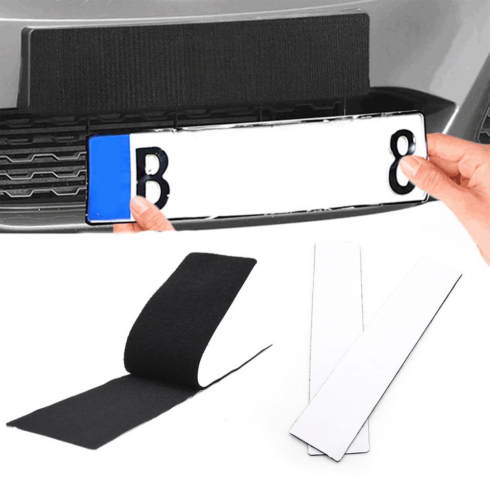 4 unids/set soporte para matrícula sin marco único soporte para matrícula adhesivo de poliéster inofensivo soporte para matrícula duradero