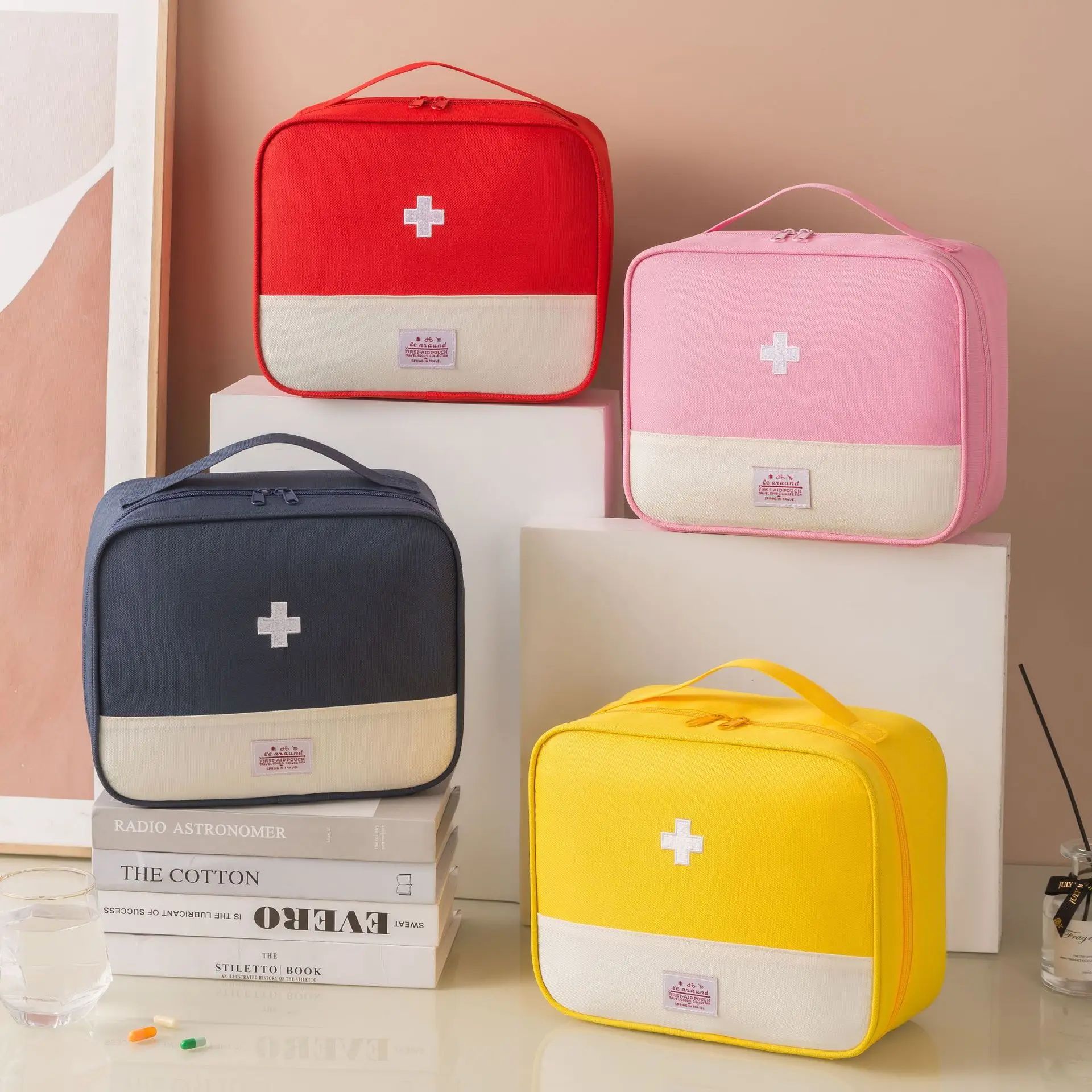 Große Kapazität Medizin Tasche Reise Tragbare Medizinische Tasche Hause Medizin Lagerung Tasche Set Tragbare Outdoor Erste Hilfe Kit 1pc